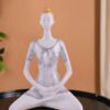 Suitable for home decor Yoga Posture Lady Statue Idol for Home Yoga Statue admirable piece of gift (silver)